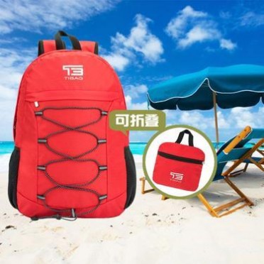 新款格子布折疊背包-騎行包戶外運動情侶背包-休閑旅游雙肩背包